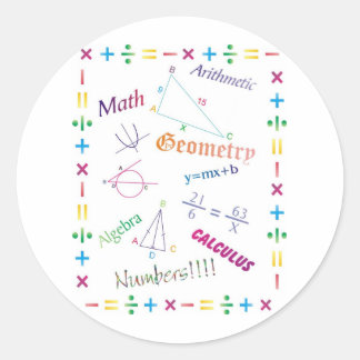 Adesivo Redondo Design de matemática