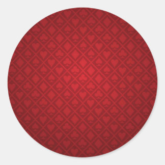 Adesivo Redondo Design de Mesa de pôquer de feltro vermelho