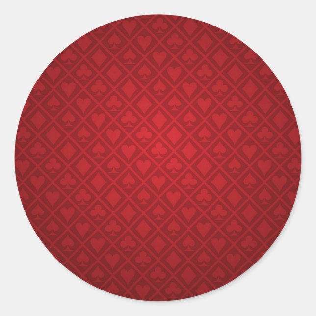 Adesivo Redondo Design de Mesa de pôquer de feltro vermelho (Frente)