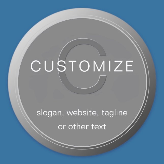 Adesivo Redondo Design de Monograma Cinza Escuro Editável (Criador carregado)