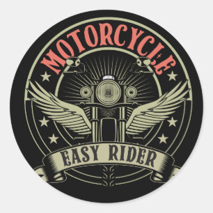 Adesivo Redondo design de motociclismo fácil