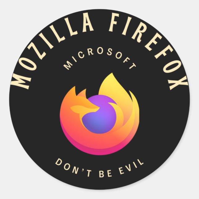 Adesivo Redondo design de mozilla firefox (Frente)