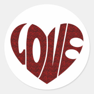 Adesivo Redondo design de namorados do Coração, design de Amor Ret