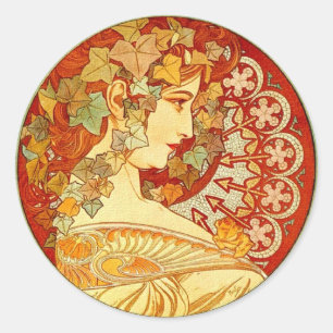 Adesivo Redondo Design de Nouveau da arte