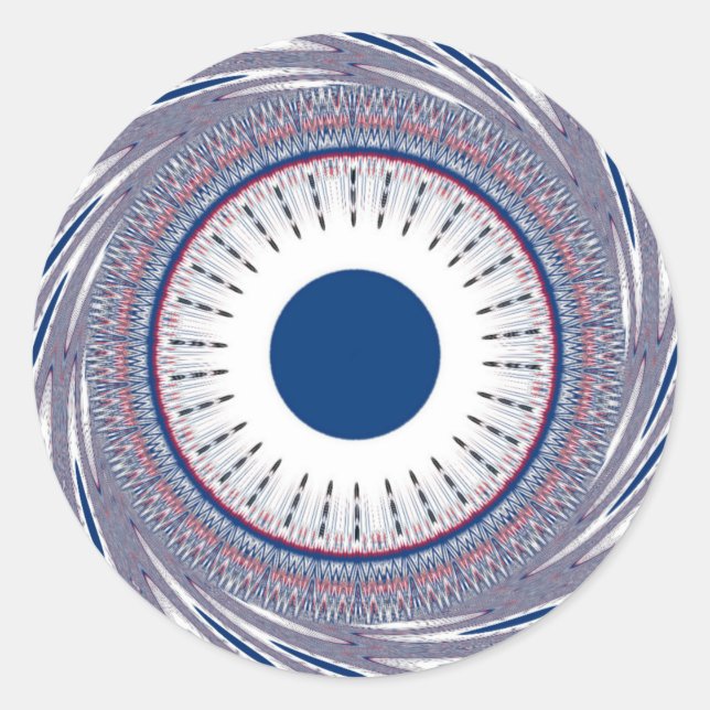 Adesivo Redondo Design de Olhos Energéticos Chic: Um Padrão Mesmer (Frente)