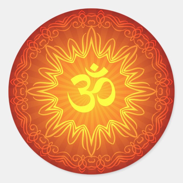 Adesivo Redondo Design de Om Decorativo (Frente)