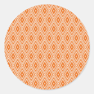 Adesivo Redondo Design de Ouros Laranja e Branco