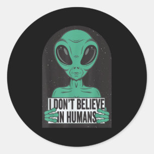 Adesivo Redondo Design de ovni alienígena engraçado vintage - não