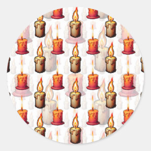 Adesivo Redondo Design de Padrão das Velas de Queima