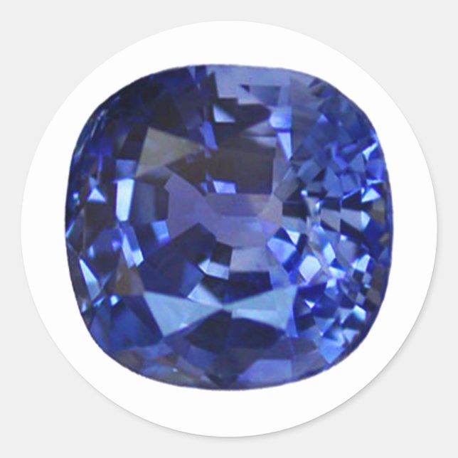 Adesivo Redondo Design de Padrão de Apphire Azul (Frente)