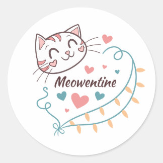 Adesivo Redondo Design de palitos meowentinos para os amantes de g