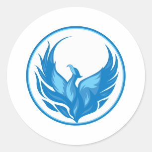 Adesivo Redondo Design de pássaro Phoenix legal