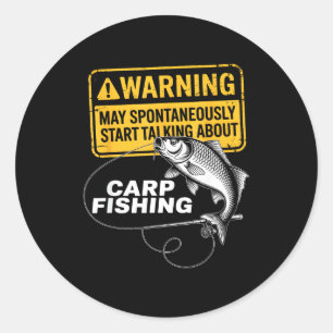 Adesivo Redondo Design de Pesca de Carpa para Homens Catfish e Car