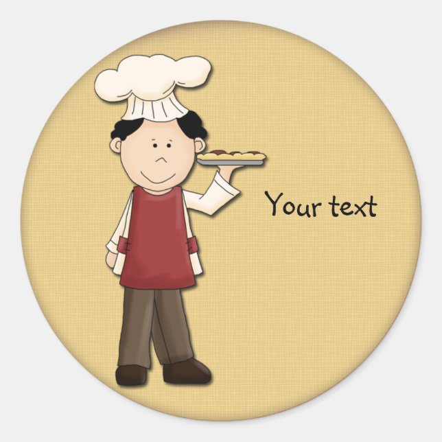 Adesivo Redondo Design de pizza doce (Frente)