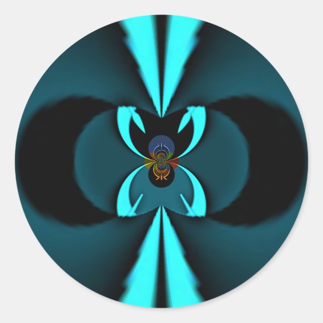 Adesivo Redondo Design de ponta cônica e de vetor preto em greve (Frente)