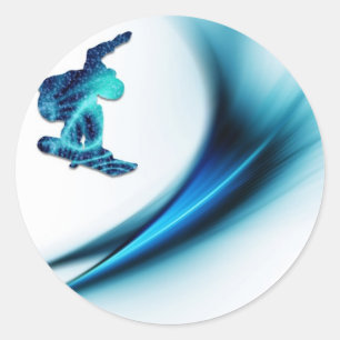 Adesivo Redondo Design de pranchas de neve