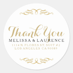 Adesivo Redondo Design de quadro brilhante preto branco e Dourado