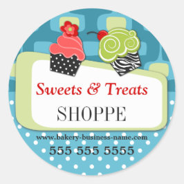 Adesivo Redondo Design de Retralha Cupcake