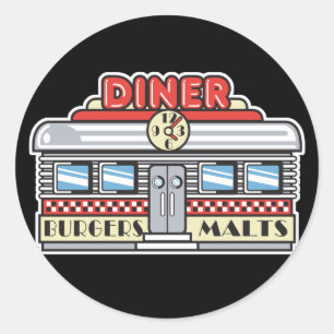 Adesivo Redondo design de retro-diner