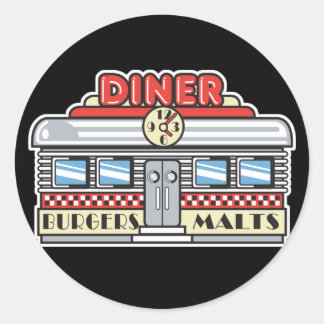 Adesivo Redondo design de retro-diner
