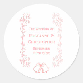 Adesivo Redondo Design de Rolagem de Beliscos de Casquilho Rosa