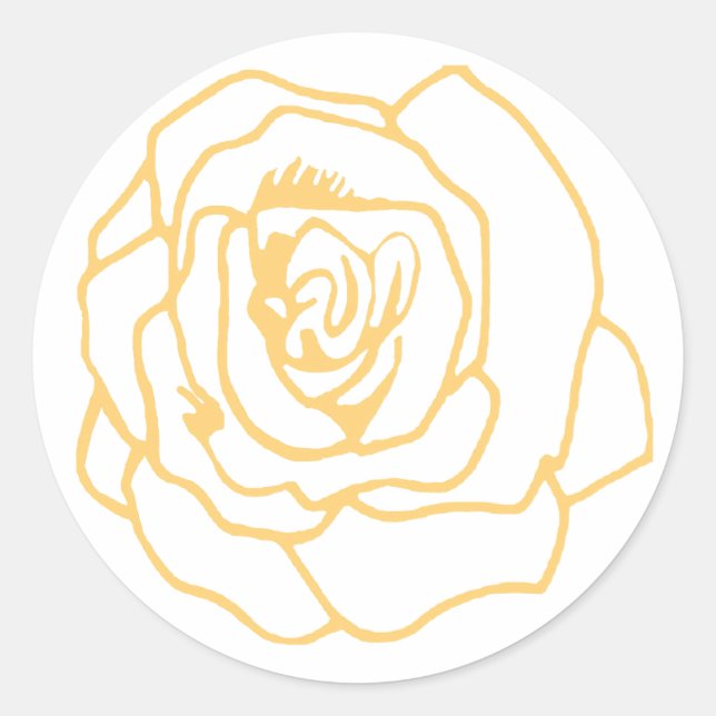 Adesivo Redondo Design de Rosas Amarelas (Frente)