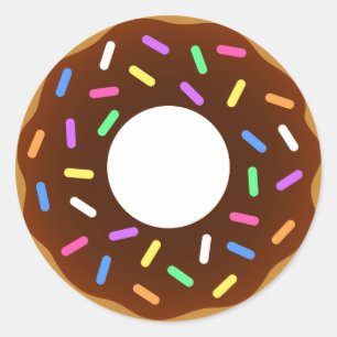 Adesivo Redondo Design de Rosquinha animação