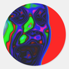 Adesivo Redondo Design de rosto ativo psicopata