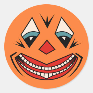 Adesivo Redondo Design de rosto de Halloween