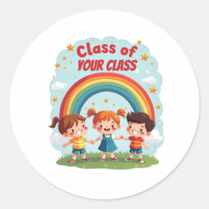 Adesivo Redondo Design De Sala De Classe Personalizada Para Crianç