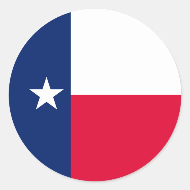 Adesivo Redondo Design de Sinalizador do Estado do Texas (Frente)