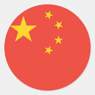 Adesivo Redondo Design de Sinalizador do País da China