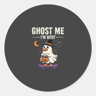 Adesivo Redondo Design de Skate Halloween Ghost Duck_1