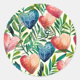 Adesivo Redondo Design de Sublimação Summer Heart Coaster