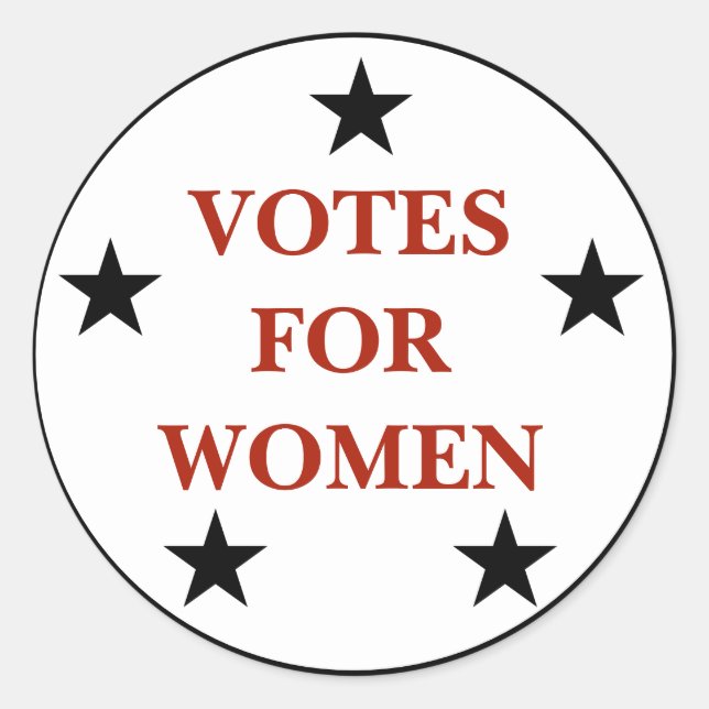 Adesivo Redondo Design de Sufrágio Histórico para Mulheres (Frente)