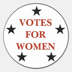 Adesivo Redondo Design de Sufrágio Histórico para Mulheres