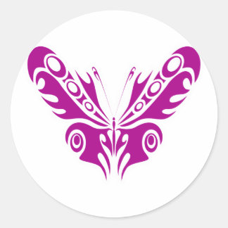 Adesivo Redondo Design de tatuagem de borboleta tribal