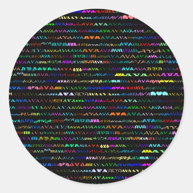 Adesivo Redondo Design de texto Ava I Sticker (Frente)