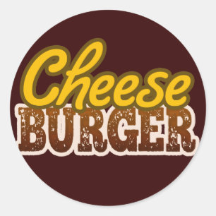 Adesivo Redondo Design de texto Cheeseburger