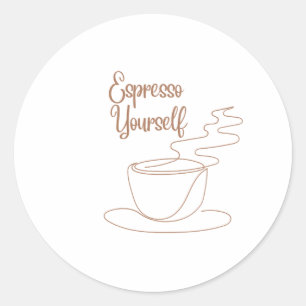 Adesivo Redondo Design de texto do Espresso