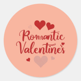 Adesivo Redondo Design de Tipografia de Amor Mínimo para o Dia dos