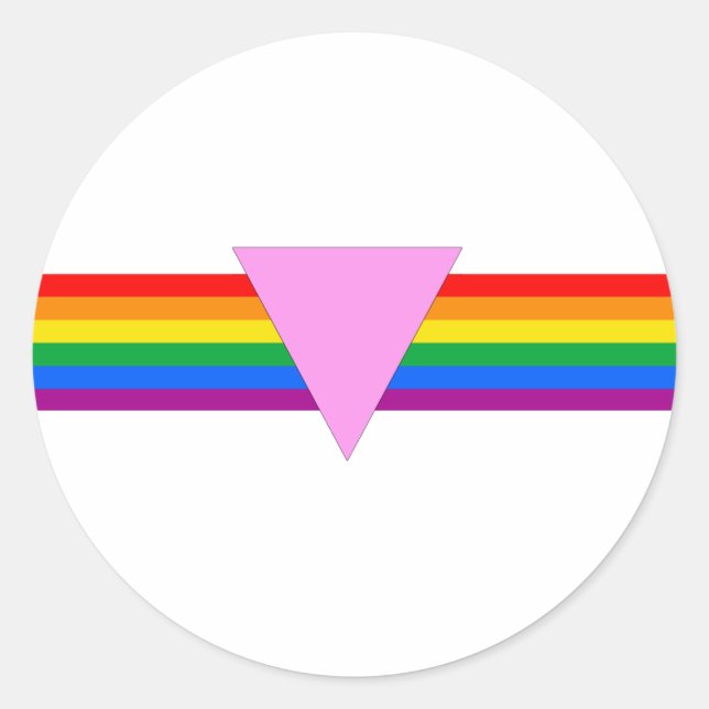 Adesivo Redondo Design de triângulo orgulho gay (Frente)