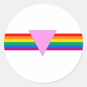 Adesivo Redondo Design de triângulo orgulho gay