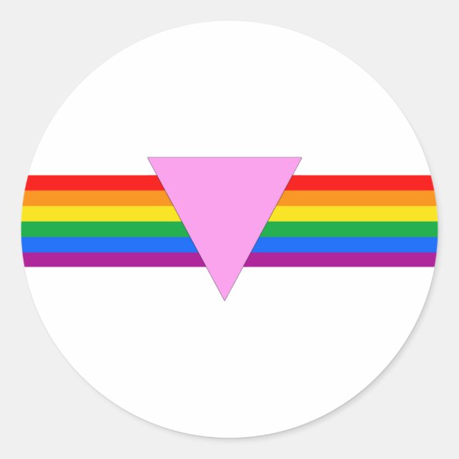 Adesivo Redondo Design de triângulo orgulho gay (Frente)