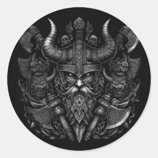 Adesivo Redondo Design de Viking