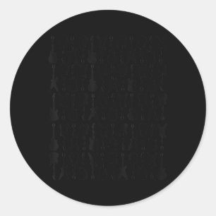 Adesivo Redondo Design de Violão Guitaraholandês para Tocador de