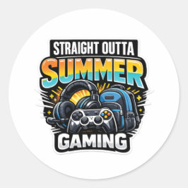 Adesivo Redondo Design de Volta às Aulas para Gamer
