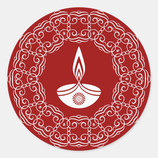 Adesivo Redondo Design Decorative Diwali (Frente)