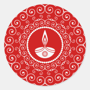 Adesivo Redondo Design Decorative Diwali