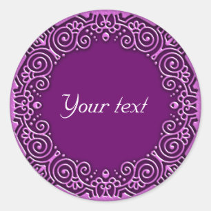 Adesivo Redondo Design decorativo do lilac lustroso